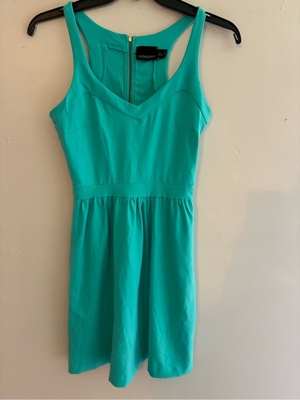 Cynthia Rowley Turquoise Sleeveless V-Neck Fit-and-Flare Dress